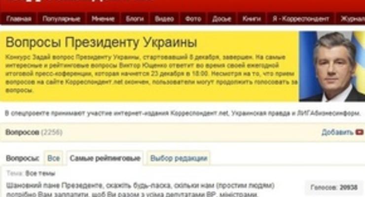 Заявление Украинской правды и Корреспондент.net по поводу вопросов интернет-пользователей Президенту