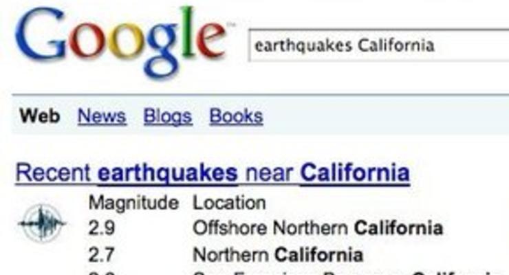 Google будет искать землетрясения