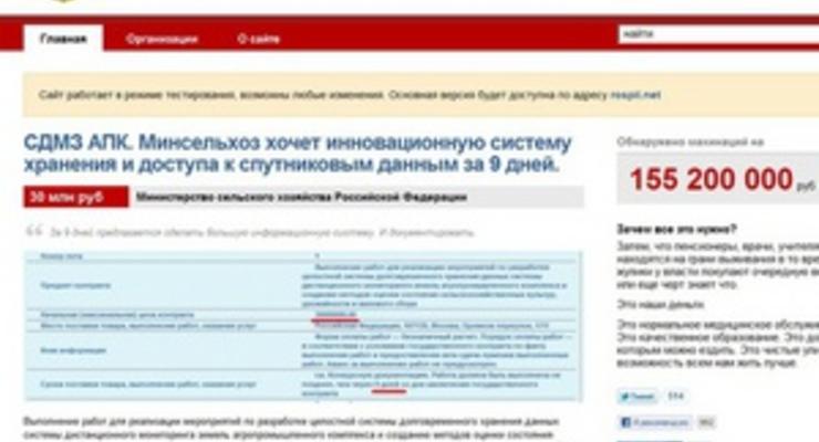 В России появился сайт для разоблачения подозрительных схем с госзакупками