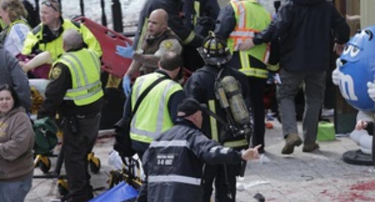 Видео первых минут после теракта в Бостоне