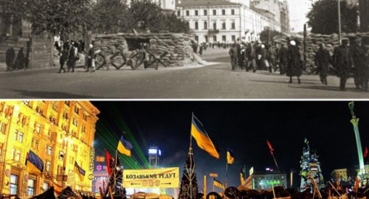Киевские баррикады 1941 и 2013 годов: ФОТОсравнение