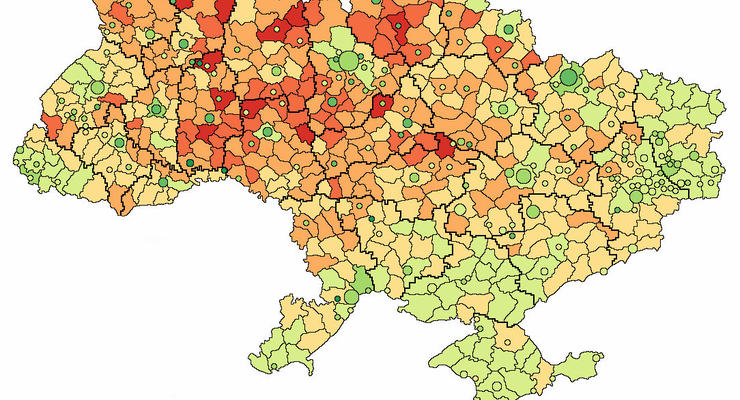 Блогер создал карту "пенсионной" Украины