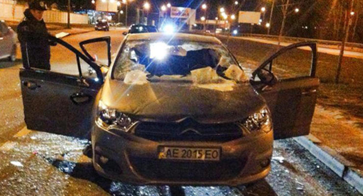 Появилось видео, как Беркут разбил машину в Киеве