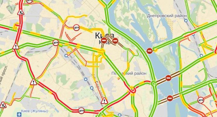 Движение по киевским мостам перекрыто – Яндекс пробки
