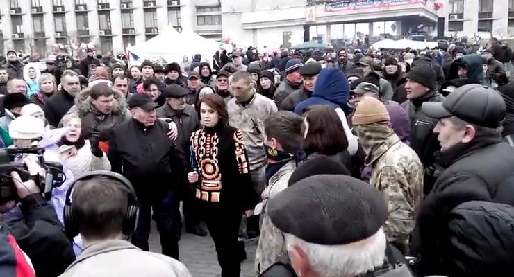 Телеведущую Аллу Мазур в Донецке прогнали с площади