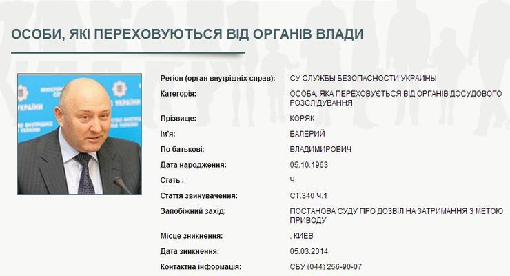 СБУ объявила в розыск экс-главу киевской милиции и его заместителя