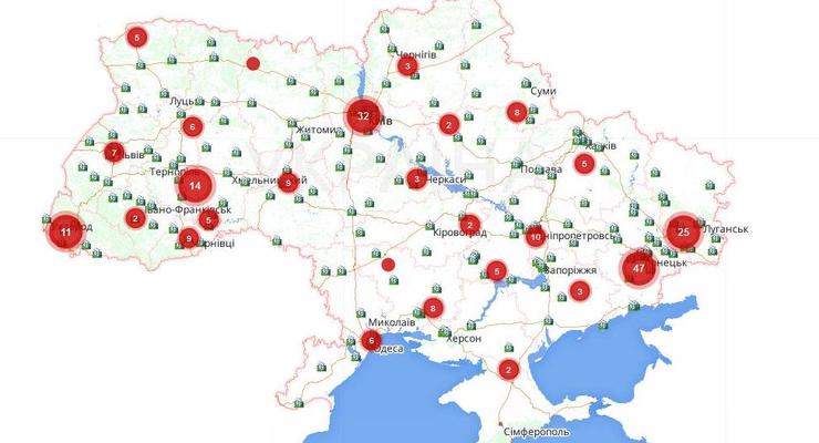 В сети появилась интерактивная карта нарушений на выборах президента