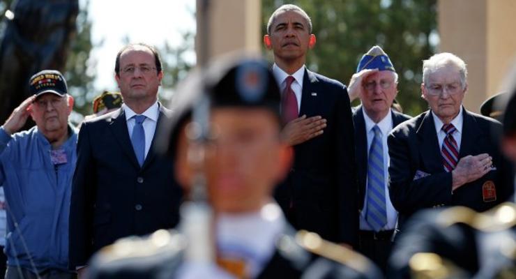 Французы раскритиковали Обаму жующего жвачку на церемонии в честь D-Day
