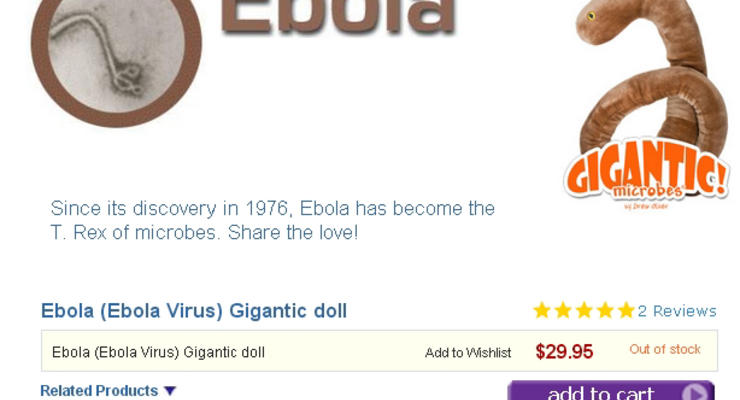 Американцы раскупают плюшевые копии вируса Эбола