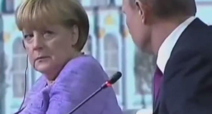Реакция Меркель на странный юмор Путина стала хитом интернета
