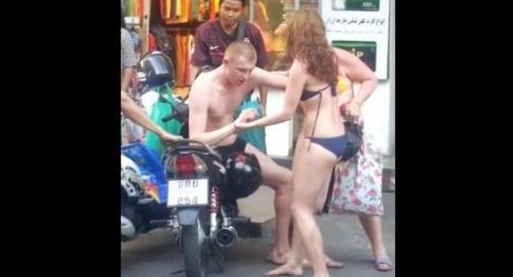Появилось видео дебоша пьяного русского туриста в Таиланде