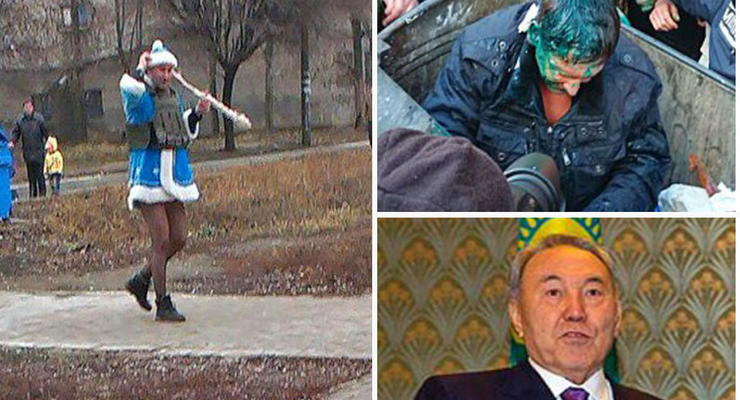 Фото недели: Снегурка в "бронике", зеленый депутат и "солнечный" Назарбаев