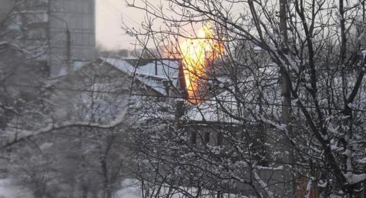 В Донецке из-за обстрелов загорелся газопровод