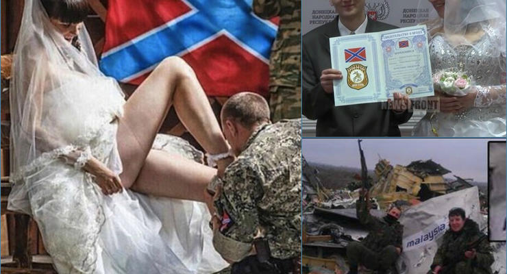 Свадьбы боевиков Донбасса: георгиевские ленточки, стразы и немного эротики
