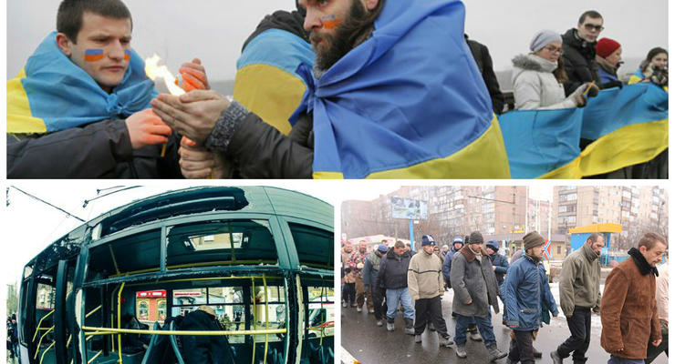 День в фото: "живые цепи", пленные "киборги" и кровавый Донецк