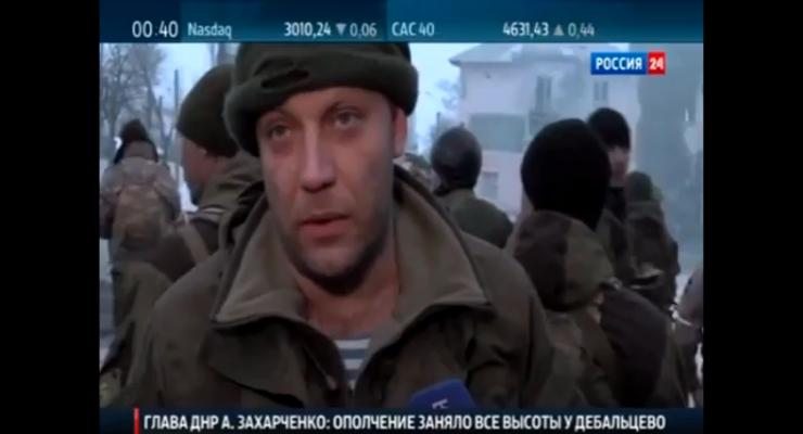 Снайпер подстрелил боевика за спиной у Захарченко в эфире российского ТВ