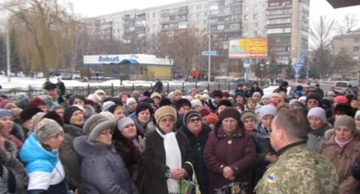 Жительницы Краматорска митинговали против мобилизации