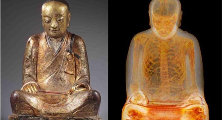 Внутри китайской статуи Будды обнаружили мумию монаха