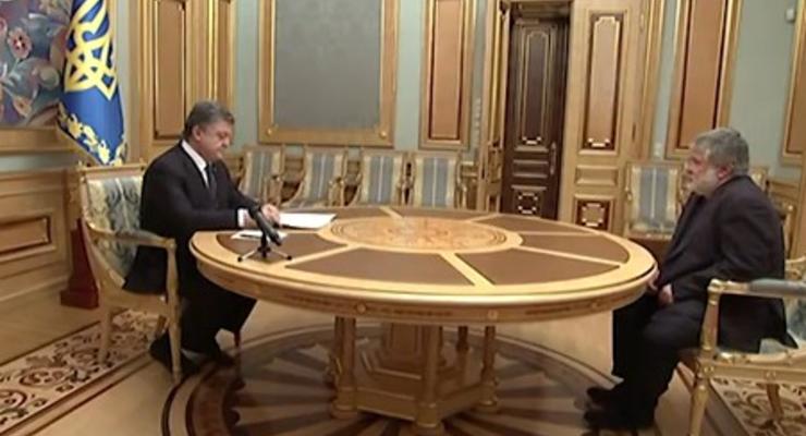 Опубликовано видео отставки Коломойского на встрече с Порошенко