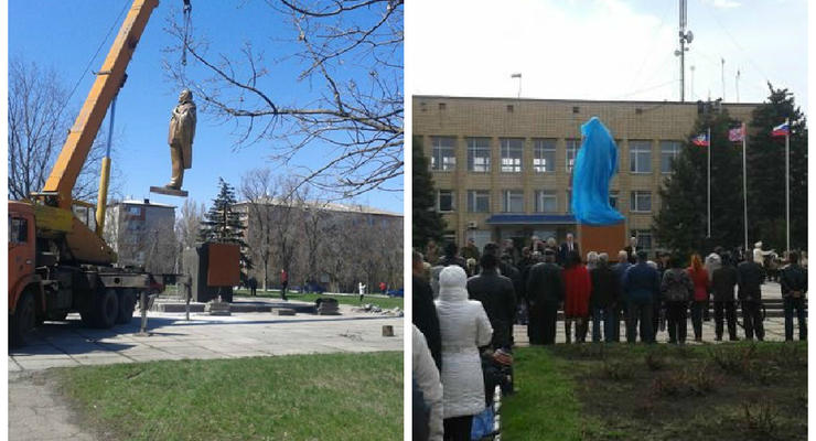 Сепаратисты восстановили памятник Ленину в Новоазовске