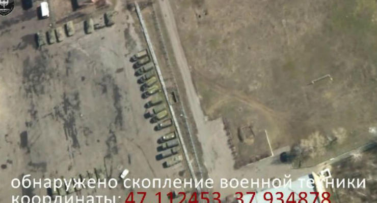 Беспилотник заснял танки боевиков в 8 километрах от линии фронта