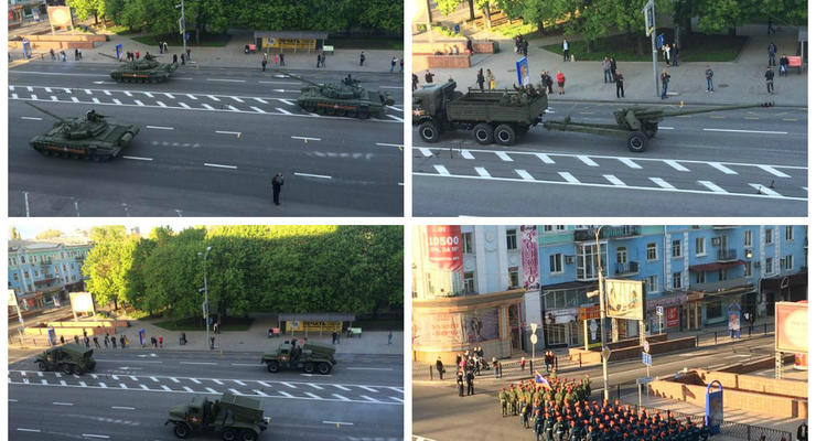 Появились фото и видео репетиции парада террористов в Донецке