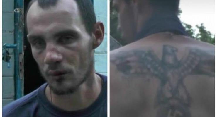 Появилось видео допроса пленного россиянина со свастикой на спине