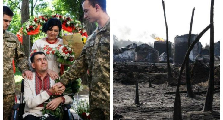 День в фото: свадьба солдата и "лунный пейзаж" после пожара на нефтебазе