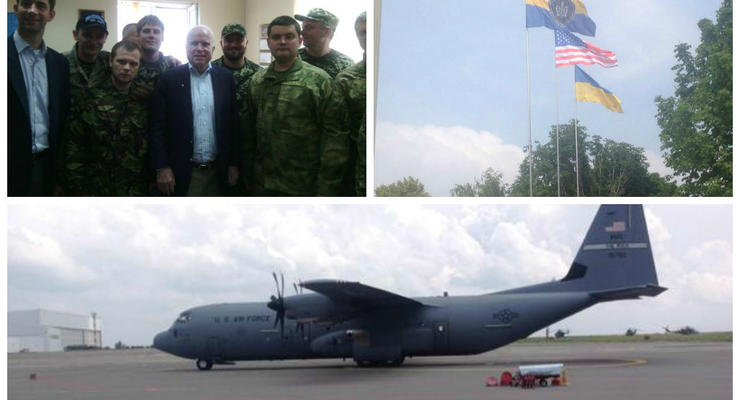 Маккейн прилетел в Днепропетровск на военном самолете