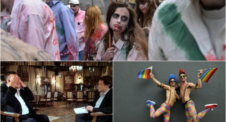 Неделя в фото: Интервью Януковича, гей-парад и Марш зомби