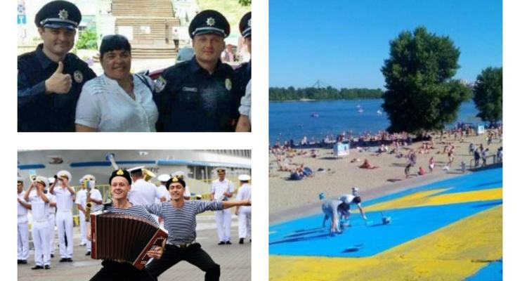 День в фото: селфи с полицейскими, день флота в Одессе и "крымскотатарская" Оболонь