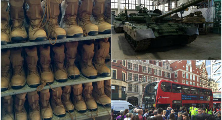 День в фото: обувь для солдат, танки для десантников и хаос в Лондоне