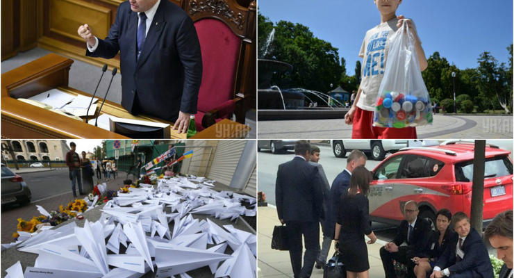 Неделя в фото: Порошенко в Раде, пластик волонтеров, трагедия MH17 и курящий Яценюк