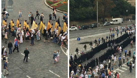 Крестный ход парализовал движение в центре Киева