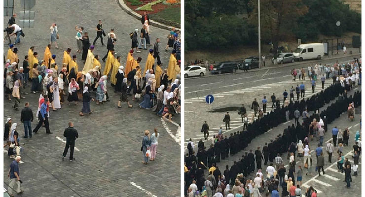 Крестный ход парализовал движение в центре Киева