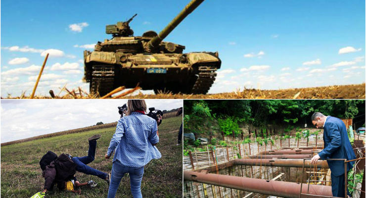 День в фото: Кличко на трубах, танк Богатырь и подножка беженцам