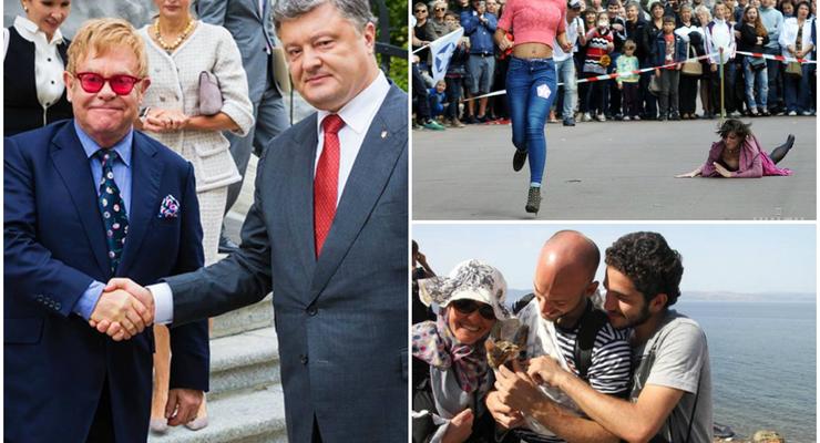 День в фото: Элтон Джон в Украине, забег на каблуках и нежный беженец в Европе