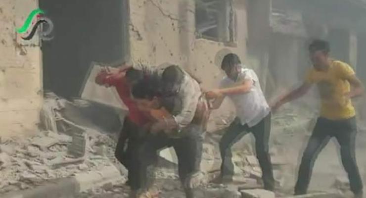 Последствия бомбардировок сирийского города Телль-Биса