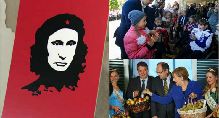 День в фото: Кличко в школе, яблочки Меркель и день рождения Путина