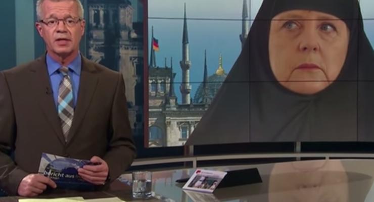 В Германии разгорелся скандал в связи с коллажем, изобразившим Меркель в хиджабе