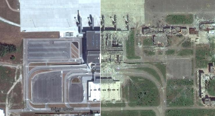 До и после войны: Донецкий аэропорт показали из космоса