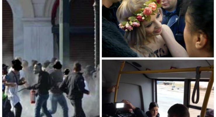 День в фото: Femen у Рады, Кличко в автобусе и коктейли Молотова в Греции