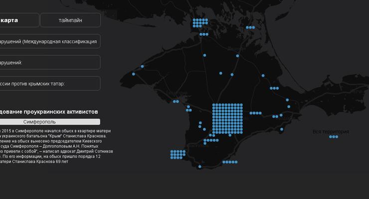 Крым SOS создала интерактивную карту о нарушениях прав человека в Крыму
