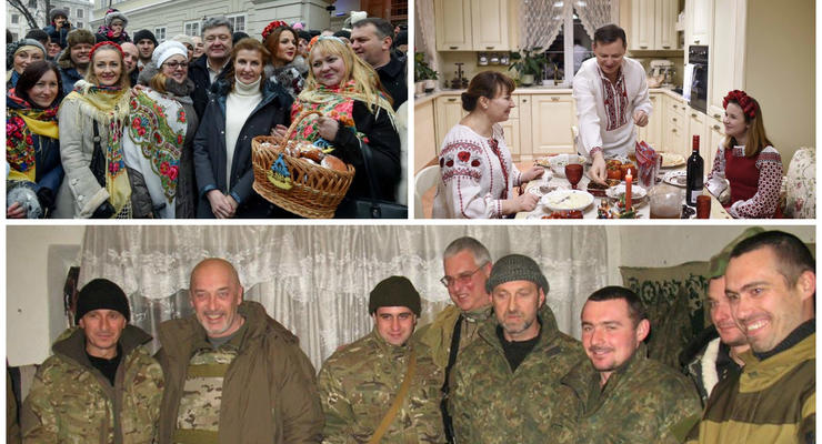 Украинские политики отметили Рождество: Порошенко во Львове, Ляшко - дома