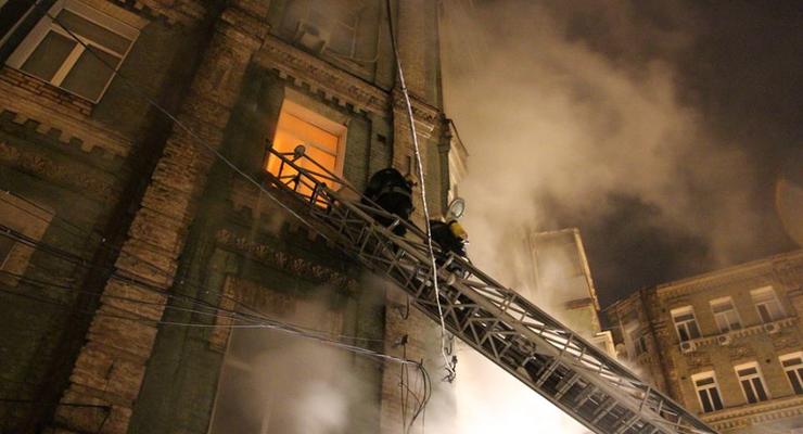 В жилом доме в центре Киева горел дом