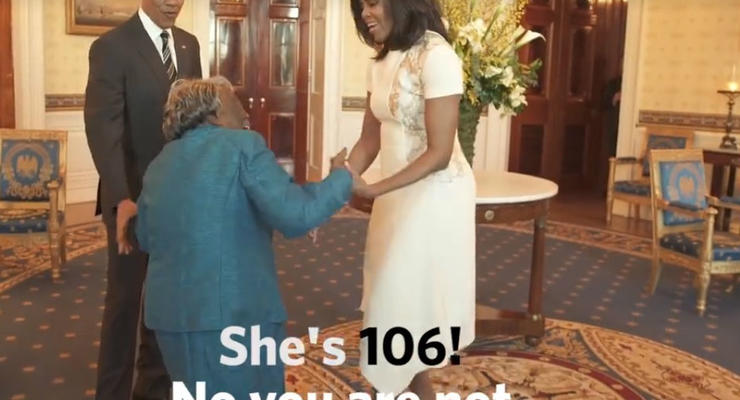 Президентская вечеринка: 106-летняя бабушка пустилась в пляс с Обамой