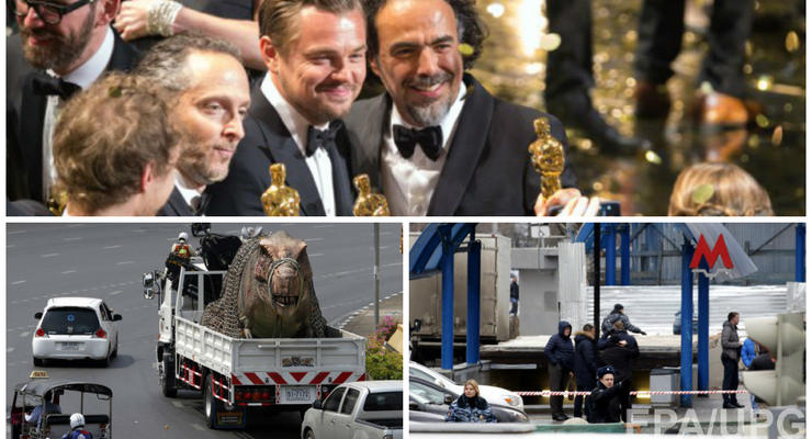 День в фото: Оскар для ДиКаприо, динозавр в Таиланде и убийство в Москве