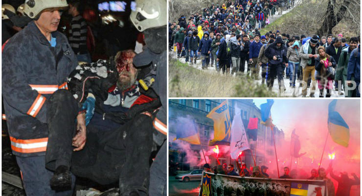 День в фото: марш славы сечевых стрельцов, теракт в Анкаре и шествие мигрантов