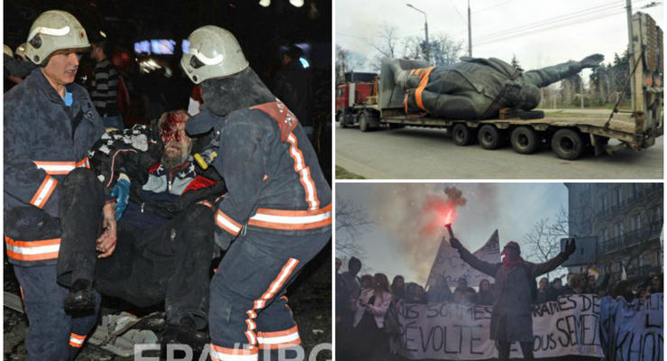 Неделя в фото: теракт в Анкаре, снос Ленина и протест студентов в Париже
