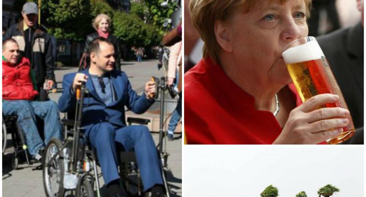 День в фото: Ивано-Франковский мер в инвалидной коляске, Меркель с пивом и фермеры на рисовом поле